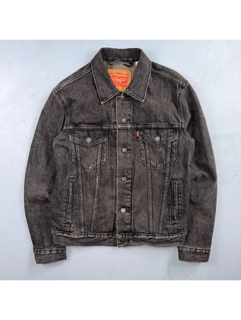 Levis Button Front Cotton Denim Trucker Jean Jacket Black Type 3 VTG Style Y2K